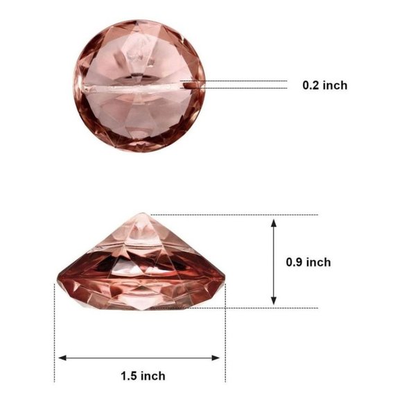 24 Pack Rose Gold Place Card Table Number Holder Diamond Acrylic Crystal Stands - Picture 2 of 4
